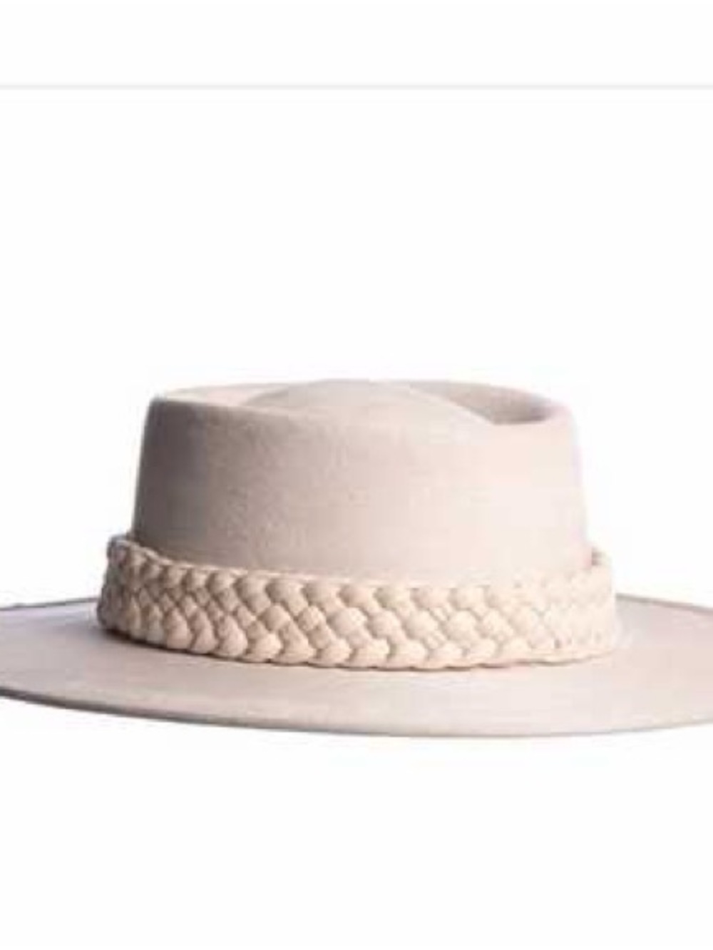 Free People Braided Band Wide-Brim Felt Hat - Cream